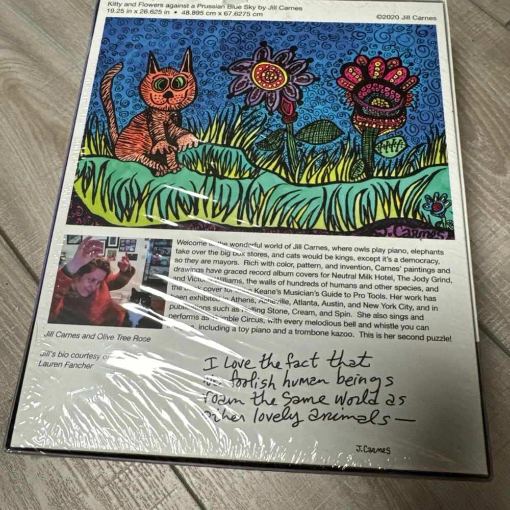 Very Good‎ Puzzle Kitty and Flowers against a Prussian Blue Sky Jill Carnes 1000